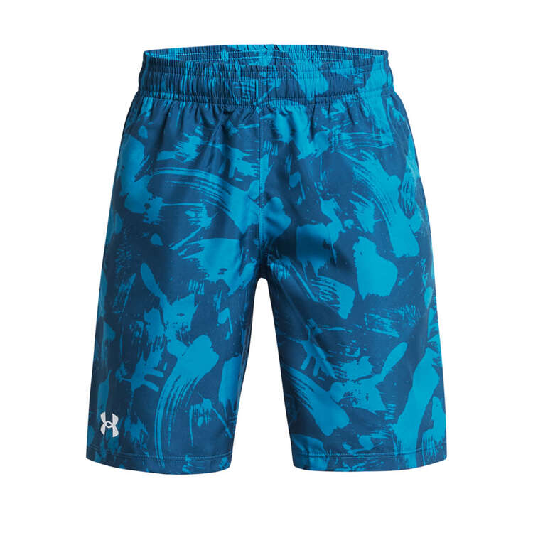 Under Armour Boys Woven Printed Shorts, Blue, rebel_hi-res