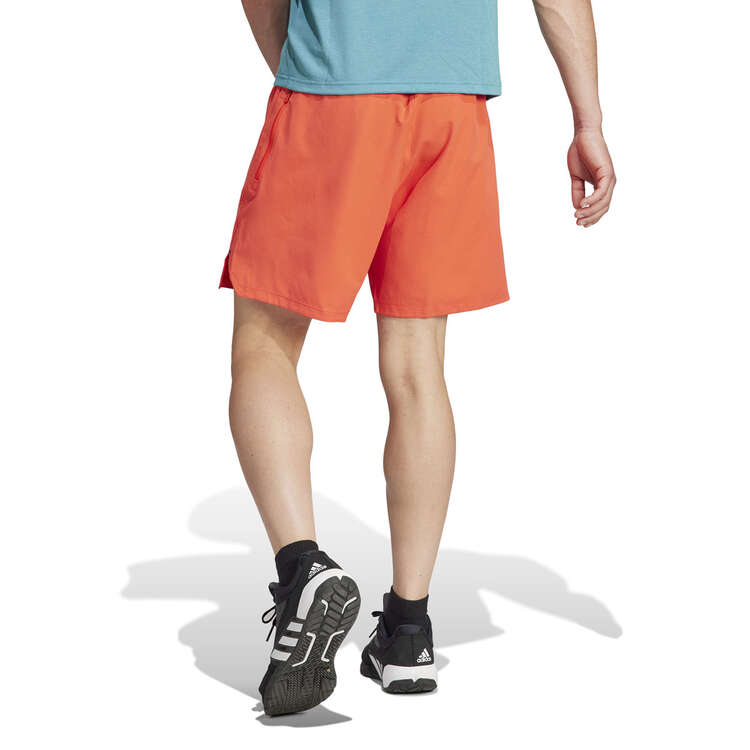adidas Mens Workout Knurling Shorts, Red, rebel_hi-res