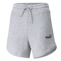 Puma Womens Essentials High Waist Shorts Grey XS, Grey, rebel_hi-res