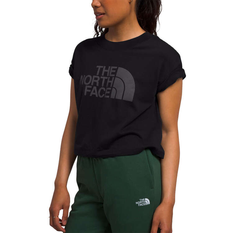 The North Face Womens Half Dome Cropped Tee Black XS, Black, rebel_hi-res