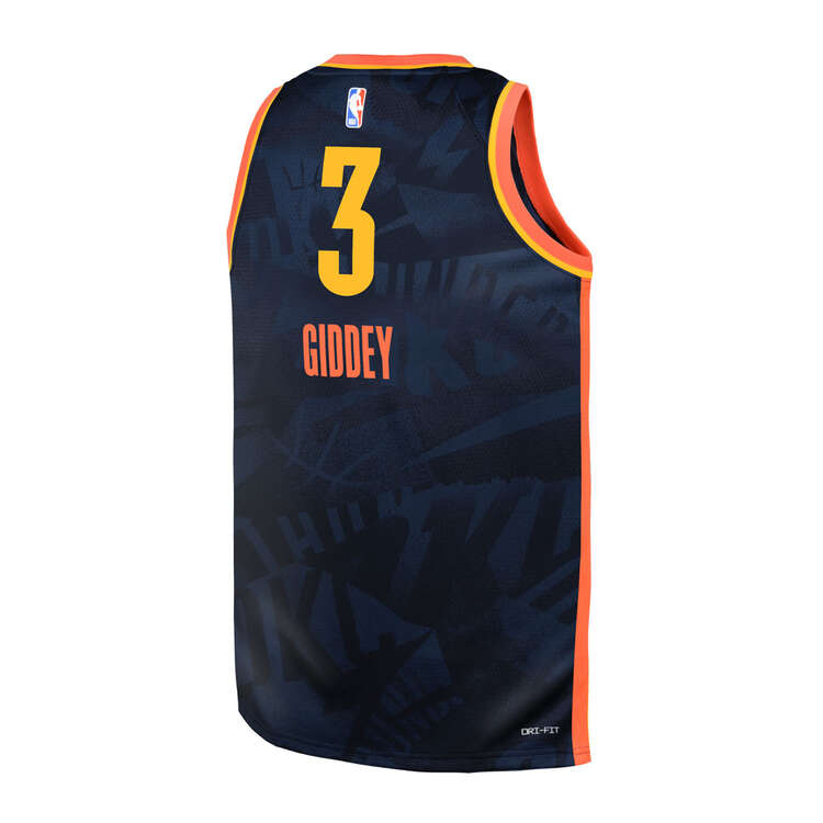 Nike Oklahoma City Thunder Josh Giddey 2023/24 City Edition Kids Basketball Jersey, Black, rebel_hi-res
