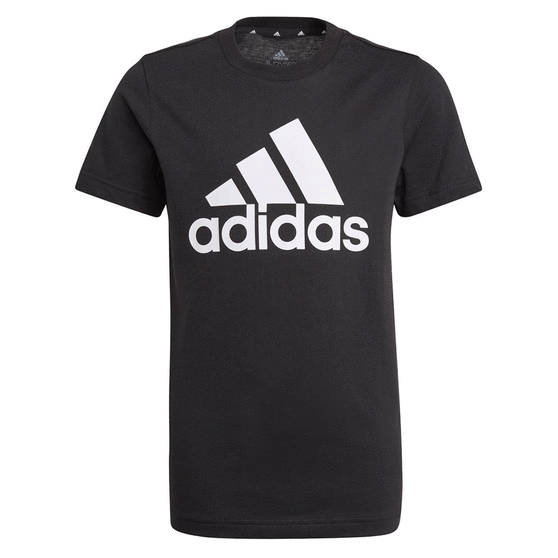 adidas Boys Big Logo Tee, Black/White, rebel_hi-res