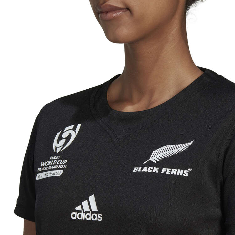 Black Ferns Womens 2022 Rugby World Cup Replica Jersey Black L, Black, rebel_hi-res