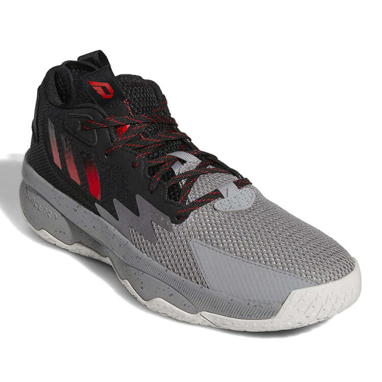adidas Dame 8 Basketball Shoes, Grey/Red, rebel_hi-res