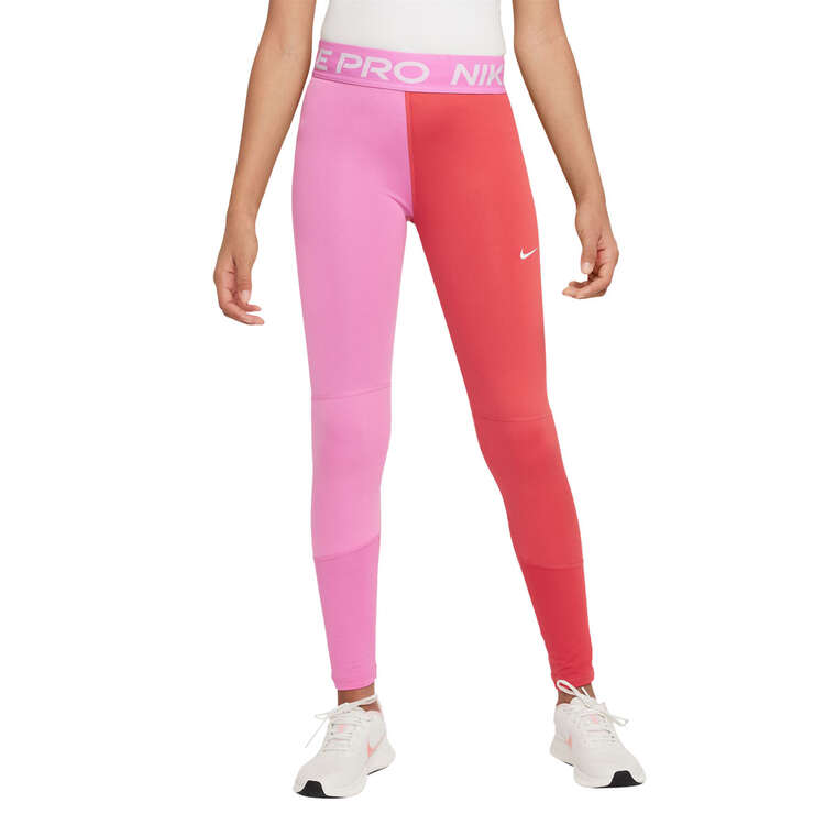 Nike Pro Girls Leggings Red/Pink XS, Red/Pink, rebel_hi-res
