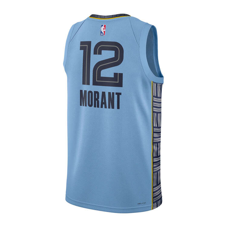 Memphis Grizzlies Ja Morant Mens Statement Edition 2023/24 Basketball Jersey, Blue, rebel_hi-res