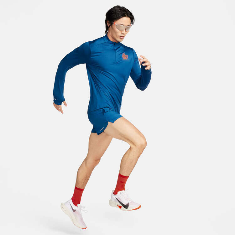 Nike Mens Running Energy Dri-FIT 1/2 Zip Running Top, Blue, rebel_hi-res