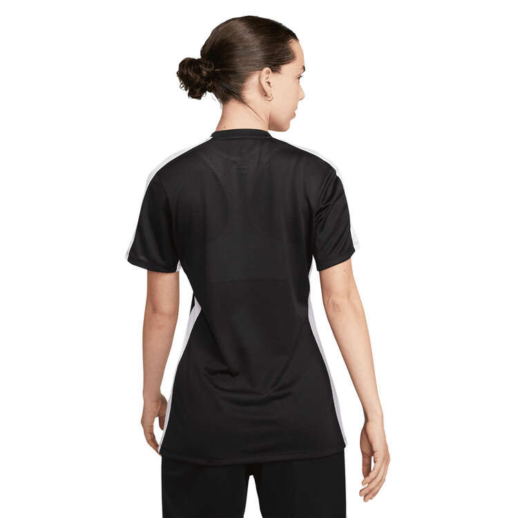 Nike Womens Dri-FIT Academy Short Sleeve Football Tee, Black/White, rebel_hi-res