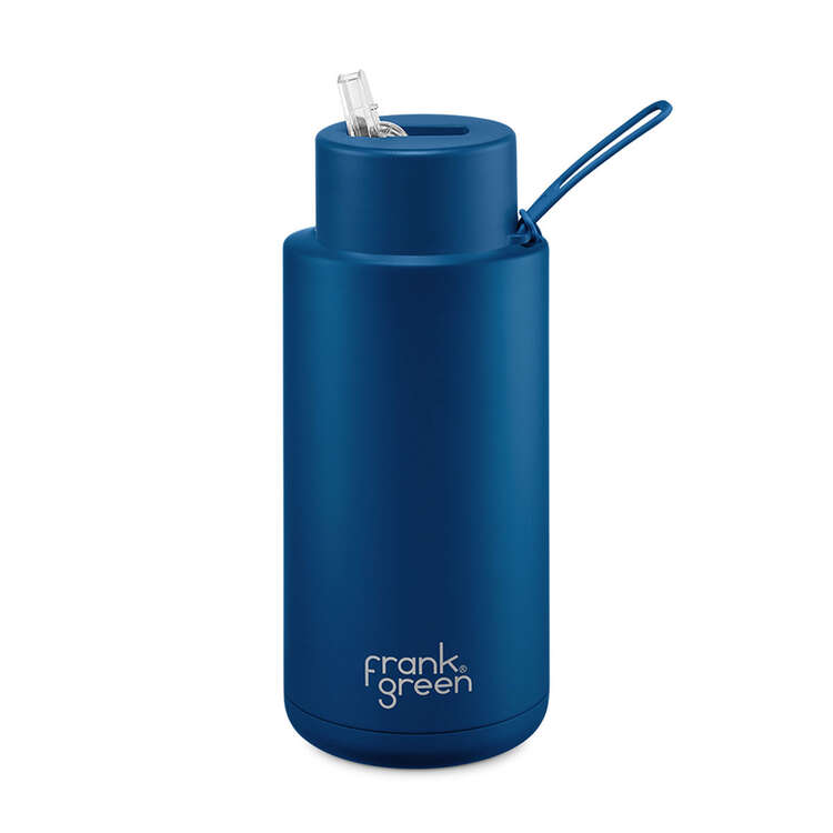 Frank Green Reusable 1L Water Bottle - Blue/Deep Ocean, , rebel_hi-res