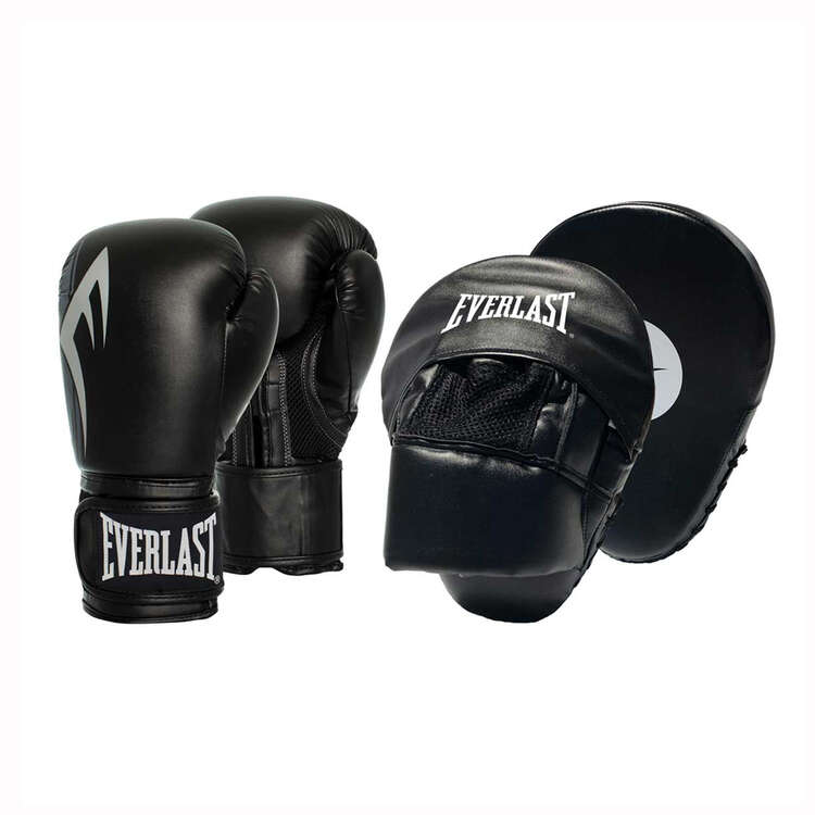 Everlast Power Glove and Mitt Combo Black 10oz, Black, rebel_hi-res