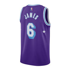 Nike Los Angeles Lakers LeBron James Mens City Edition Swingman Jersey Purple S, Purple, rebel_hi-res