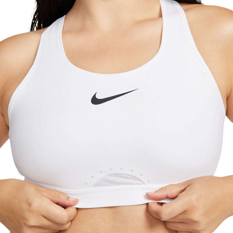Nike Womens Dri-FIT Swoosh High Support Adjustable Sports Bra White XL C-E