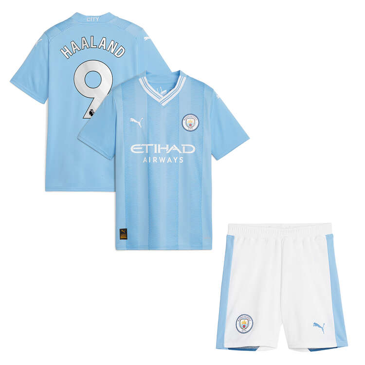 Haaland Youth Manchester City 2023/24 Home Jersey with Shorts Set, , rebel_hi-res