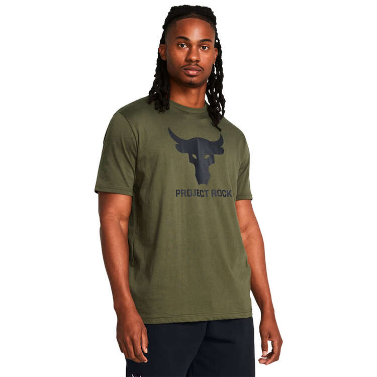 Under Armour Mens Project Rock Payoff Graphic Tee Green XS, Green, rebel_hi-res