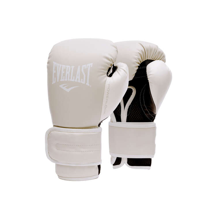 Everlast Powerlock2 Training Boxing Gloves White 10oz, White, rebel_hi-res