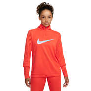 Nike Womens Dri-FIT Swoosh 1/4 Zip Running Top, , rebel_hi-res