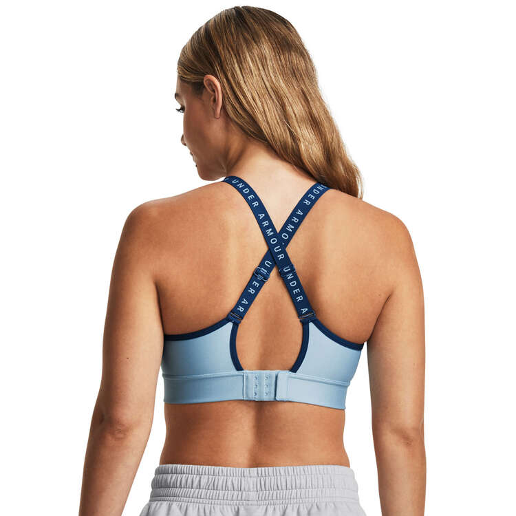 Under Armour Womens Infinity Mid Covered Sports Bra, Blue, rebel_hi-res