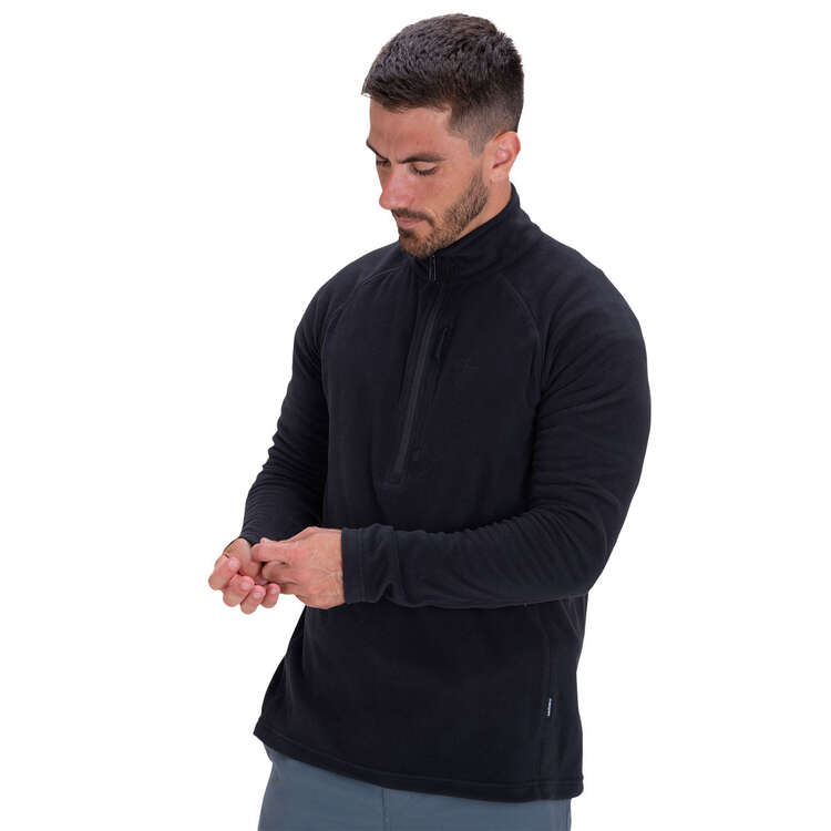 Macpac Men's Tui Polartec® Micro Fleece® Pullover, True Black, rebel_hi-res