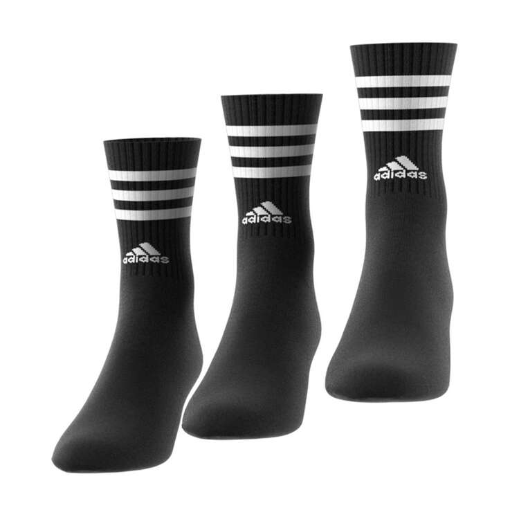 adidas 3-Stripes Cushioned Crew Socks, Black, rebel_hi-res