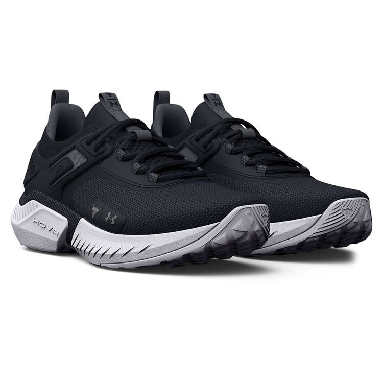 Under Armour Project Rock 5 Mens Training Shoes, Black/White, rebel_hi-res