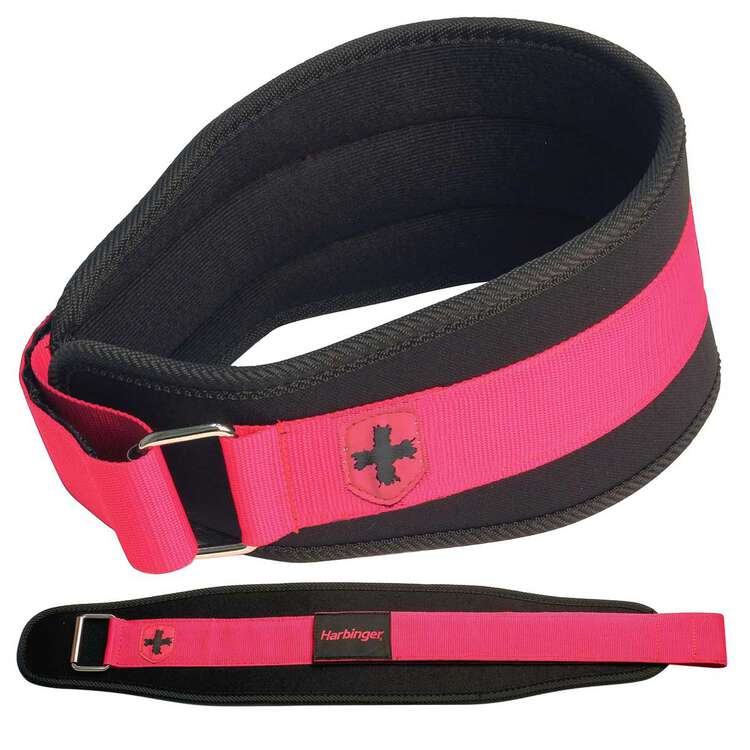 Harbinger Womens 5 inch Nylon Weightlifting Belt, Pink, rebel_hi-res