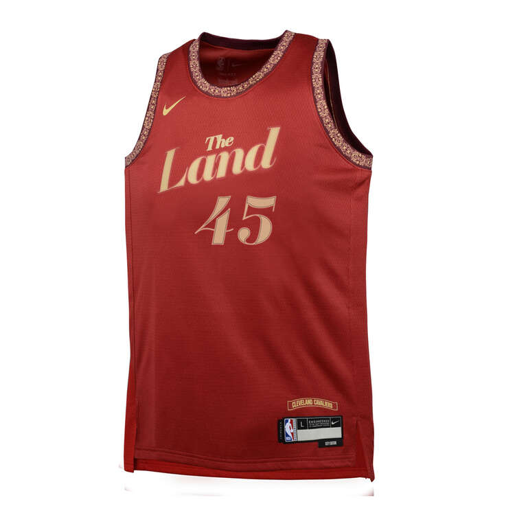 Nike Cleveland Cavaliers Donovan Mitchell 2023/24 City Edition Kids Basketball Jersey Red S, Red, rebel_hi-res