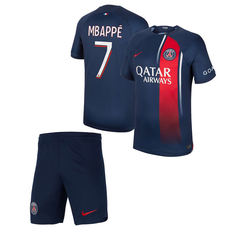 Kylian Mbappé Mens Paris Saint-Germain 2023/24 Home Jersey with Shorts Set, , rebel_hi-res