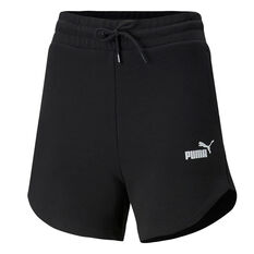 Puma Womens Essentials High Waist Shorts Black XS, Black, rebel_hi-res