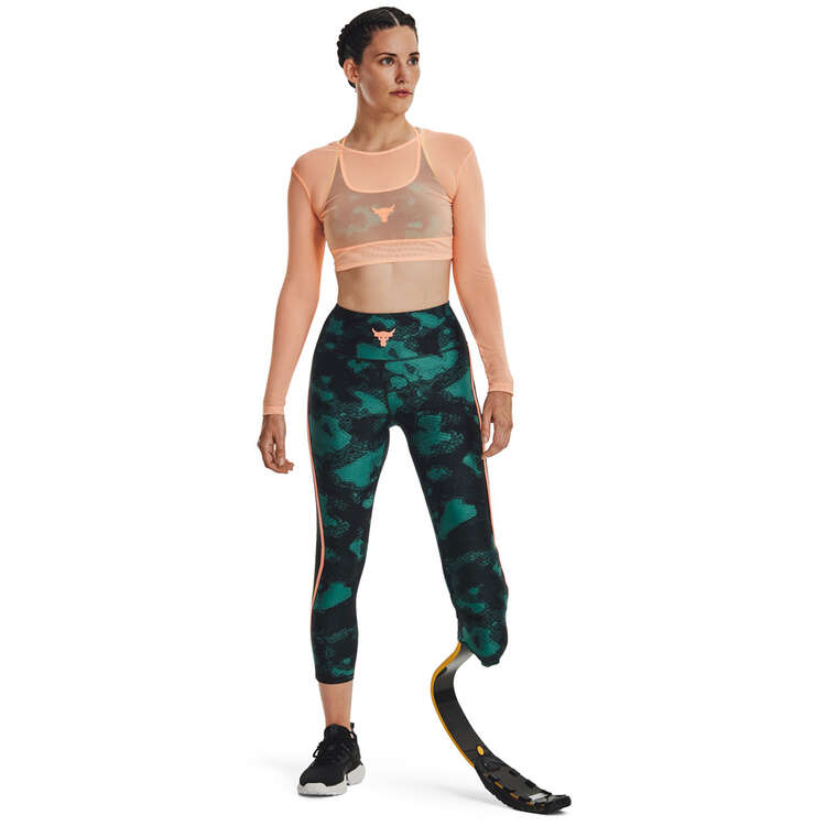 Under Armour Womens Project Rock HeatGear Printed Ankle Tights Print XL