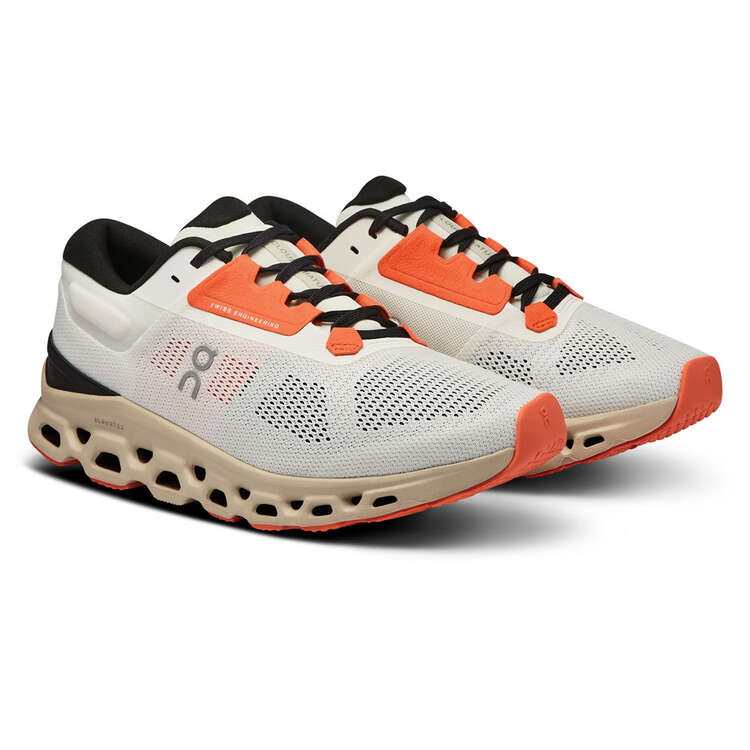 On Cloudstratus 3 Womens Running Shoes, White/Coral, rebel_hi-res
