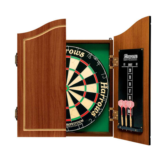 harrows pro choice dartboard and cabinet set