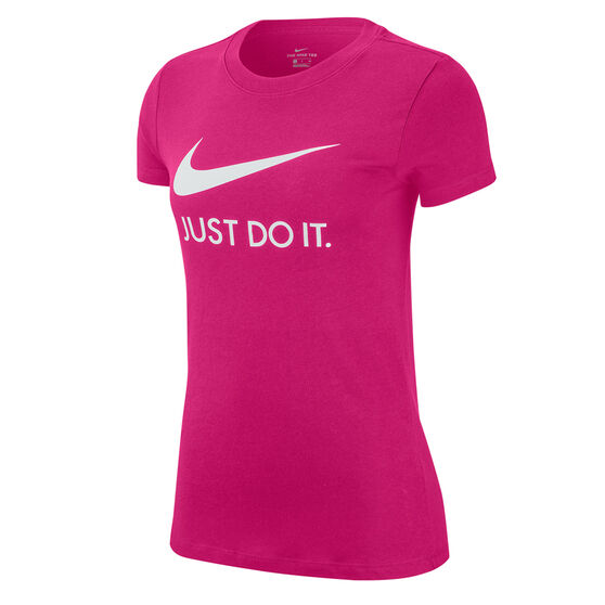 Nike Womens Sportswear Just Do It Slim Tee Pink XS, Pink, rebel_hi-res