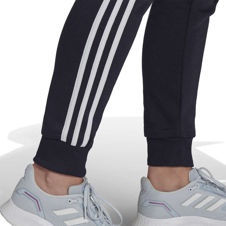 adidas Womens Essentials 3-Stripes Slim Fleece Track Pants, Navy, rebel_hi-res
