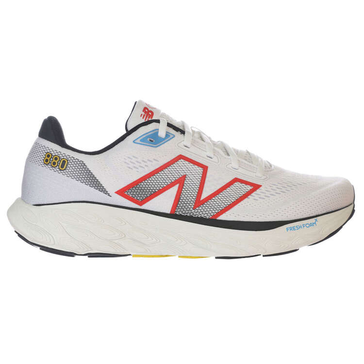 New Balance 880 V14 Mens Running Shoes White/Red US 7, White/Red, rebel_hi-res