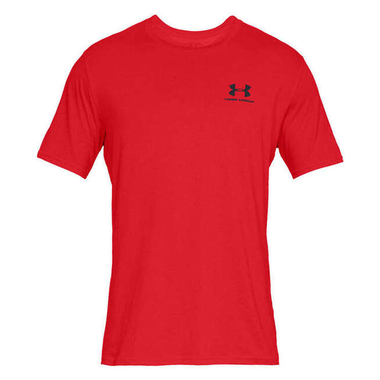 Under Armour Mens Sportstyle Left Chest Tee, Red, rebel_hi-res