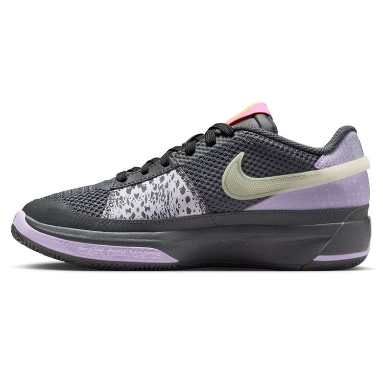 Nike Ja 1 GS Kids Basketball Shoes Grey/Purple US 4, Grey/Purple, rebel_hi-res