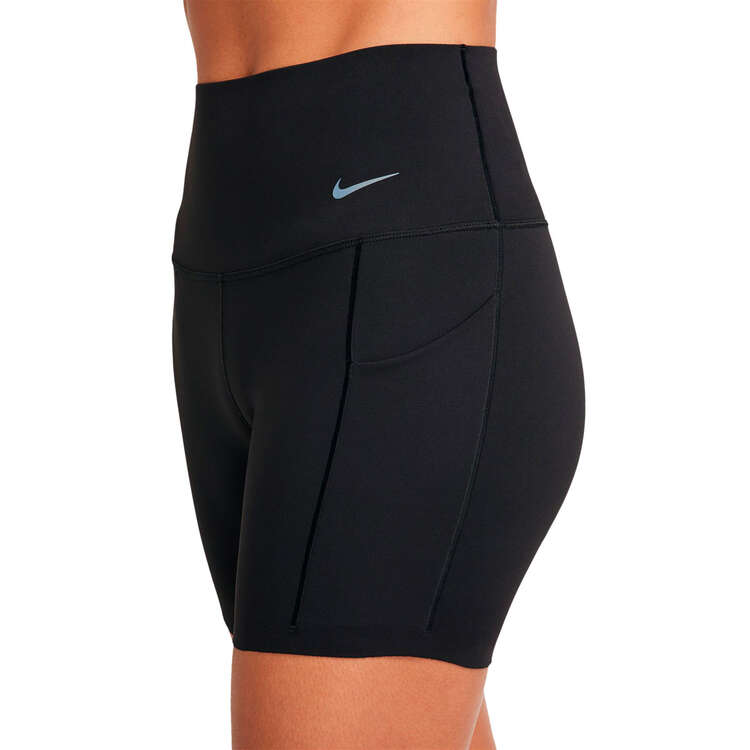 Nike Womens Dri-FIT Universa Medium Support High Waisted Biker Shorts, Black, rebel_hi-res