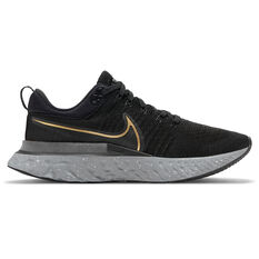 Nike React Infinity Run Flyknit 2 Mens Running Shoes Black/Gold US 7, Black/Gold, rebel_hi-res