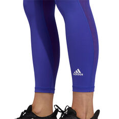 adidas Womens Believe This Primeblue 7/8 Tights Purple XS, Purple, rebel_hi-res