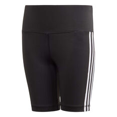 adidas Girls Believe This 3-Stripes Short Tights Black 6, Black, rebel_hi-res