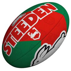 Steeden NRL South Sydney Rabbitohs Supporter Rugby League Ball Red/Greed 5, , rebel_hi-res