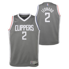 Los Angeles Clippers Kawhi Leonard 2020/21 Kids Earned Jersey, Grey, rebel_hi-res