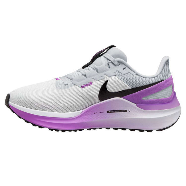 Nike Air Zoom Structure 25 Womens Running Shoes, White/Purple, rebel_hi-res