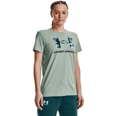 Under Armour Womens Sportstyle Graphic Tee, Green, rebel_hi-res