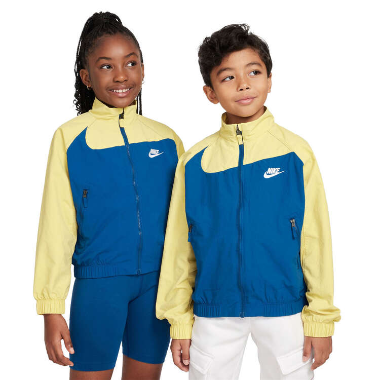 Nike Kids Sportswear Amplify Woven Jacket, Blue/Gold, rebel_hi-res