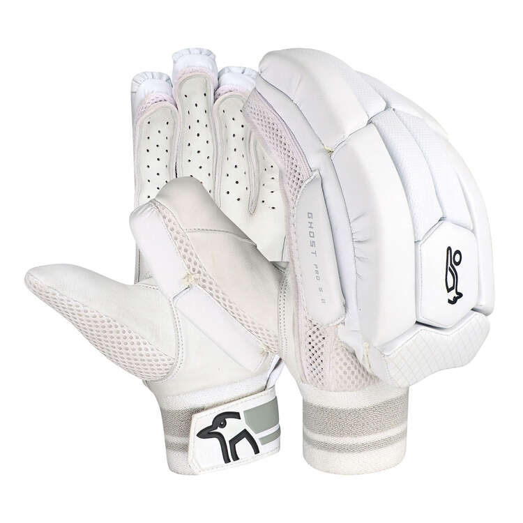 Kookaburra Ghost Pro 5.0 Junior Cricket Batting Gloves, White/Grey, rebel_hi-res