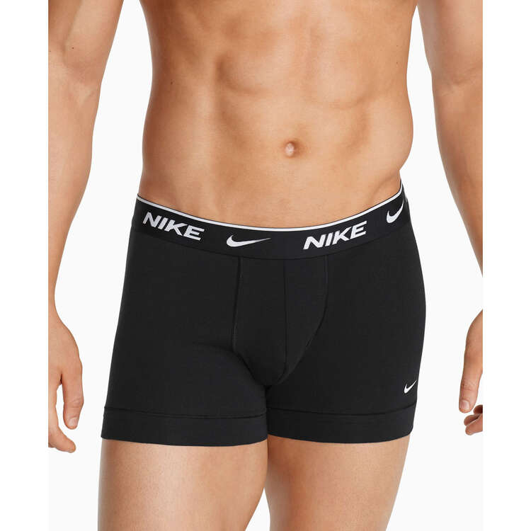 Nike Mens Everyday Cotton Trunks 3 Pack, Black, rebel_hi-res