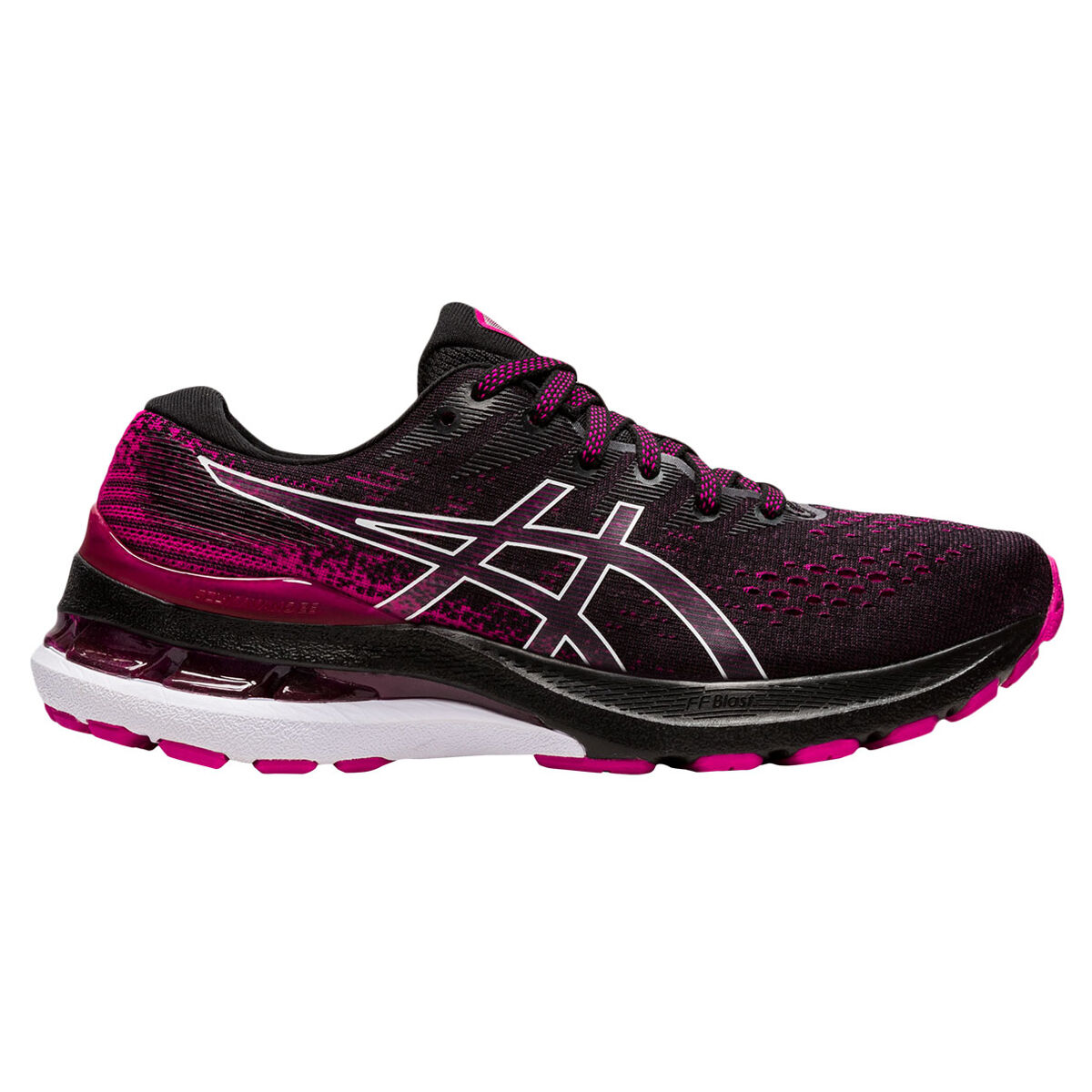 asics black and pink running shoes