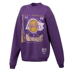Mitchell & Ness Lakers Road To Victory Vintage Crew, Purple, rebel_hi-res