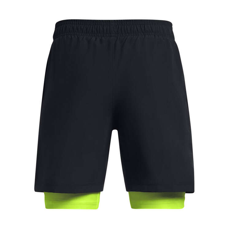 Under Armour Kids Woven 2in1 Shorts, Black/Yellow, rebel_hi-res